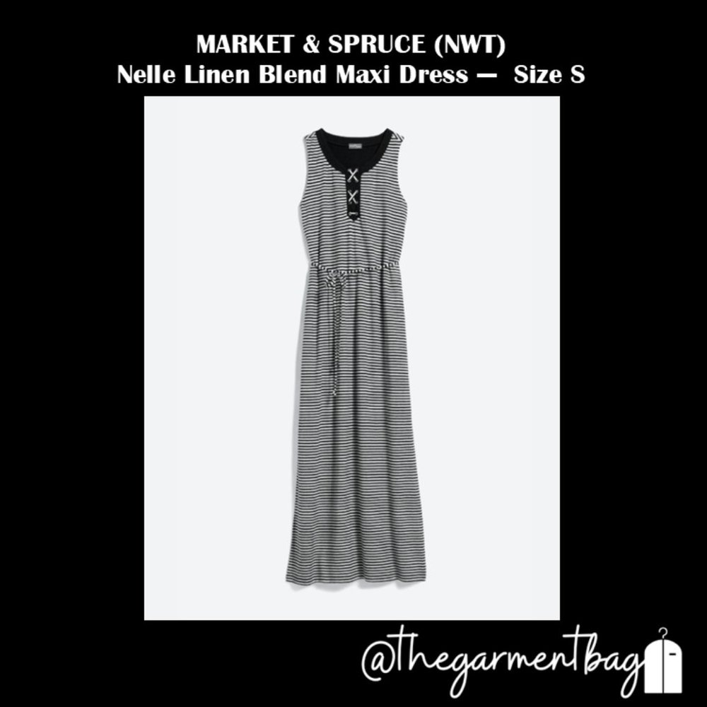 MARKET & SPRUCE Nelle Linen Blend Maxi Dress (NWT) - Size S